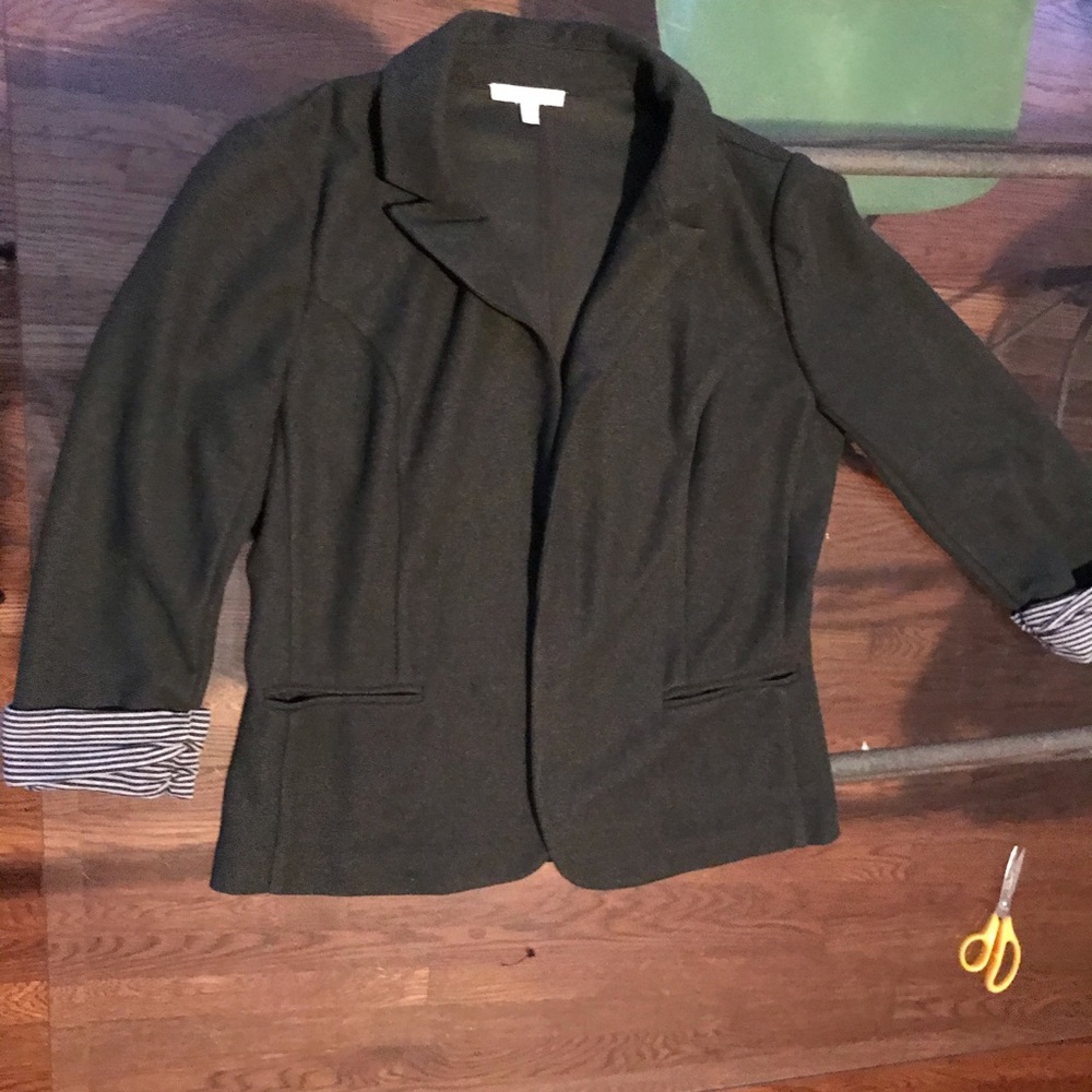 Green, Quarter Sleeve, Wool Blazer